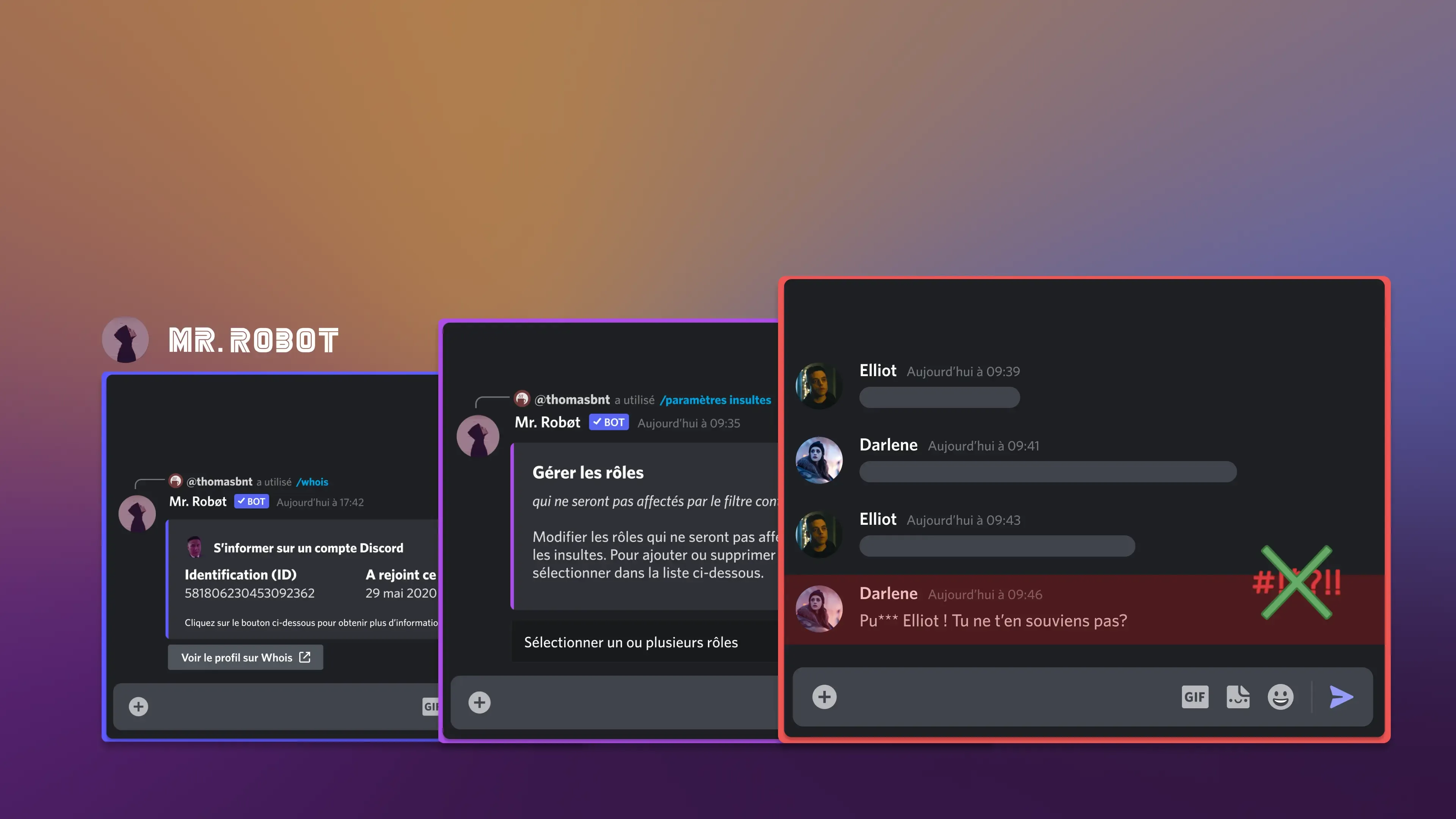 Logo et bannière de Mr. Robøt, robot Discord de modération
